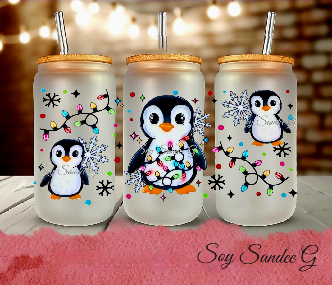 Penguin Lights - UVDTF Wrap for cups/hard surfaces sticker