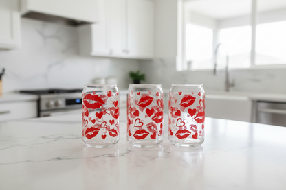 Envoltura UVDTF de labios y corazones rojos