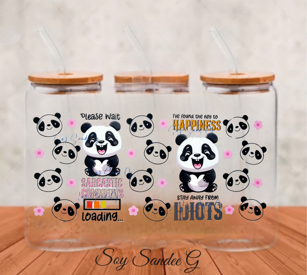 I Found the Key to Happiness Panda - UVDTF Wrap for cups/hard surfaces sticker