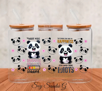 I Found the Key to Happiness Panda - UVDTF Wrap for cups/hard surfaces sticker