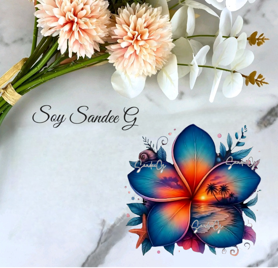 Hibiscus #3 - UVDTF Decal for cups/hard surfaces sticker