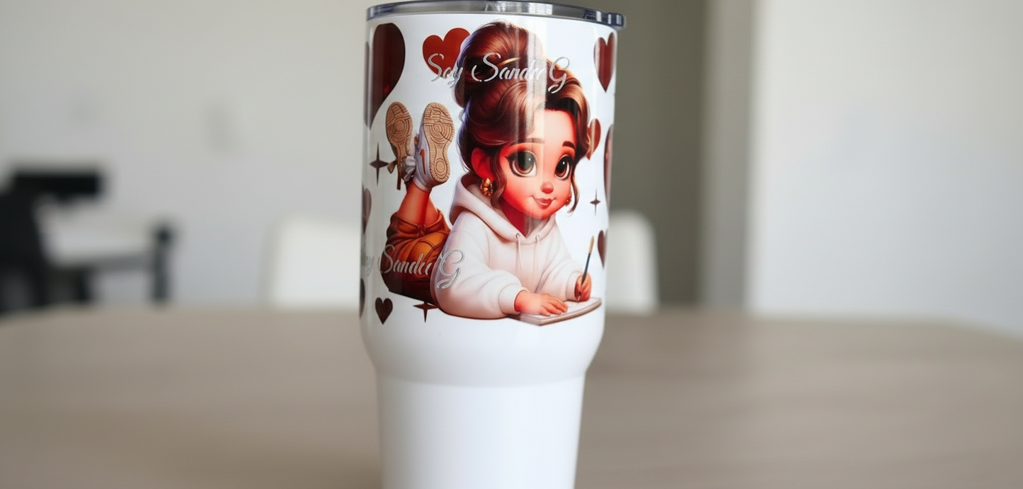 Brown Writing Cutie - UVDTF Wrap for cups/hard surfaces sticker